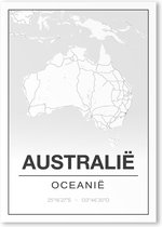 Poster/plattegrond AUSTRALIE - A4
