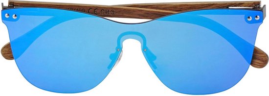 5one® Cyprus Flat Blue - Zonnebril met Houten poten - Spiegellens van 5one® — afbeelding 3