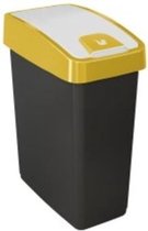 Afvalbak Met Flip Deksel 47x39x24 - 25 L Magne Zwart/geel Keeeper 10604