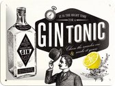 Gin Tonic Wandbord - Metaal - 15 x 20 cm