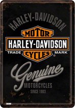Metal card Harley davidson genuine -10x14cm-