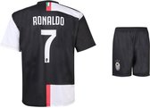 Juventus Cristiano Ronaldo CR7 Thuis Tenue Voetbalshirt + Broek Kids Senior 2019/2020 Zwart / Wit