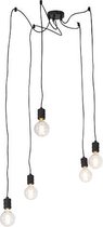 QAZQA cavalux - Moderne Hanglamp - 5 lichts - Ø 52 cm - Zwart -  Woonkamer | Slaapkamer | Keuken