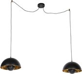 QAZQA magna yeyang - Lampe suspendue de table à manger - 2 lumières - L 1100 mm - Noir