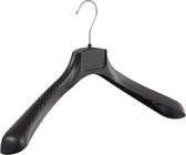 De Kledinghanger Gigant - 50 x Mantel / kostuumhanger kunststof zwart met schouderverbreding, 45 cm