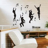 3D Sticker Decoratie Dansmuziek muursticker interieur modieuze verwijderbare vinyl wanddecoratie portret muur papier kunst 105 * 110cm