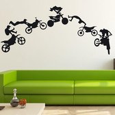 3D Sticker Decoratie P008 Motocross Motor Bike Wall Decor Removable Home Vinyl Decal Wall Sticker Art DIY Mural Wallpaper - Black