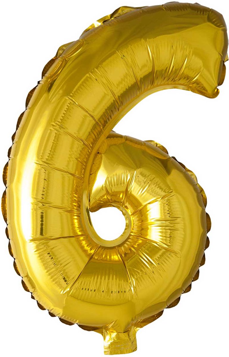 Folieballon cijfer 4 goud 41 cm
