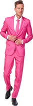 Suitmeister Pink - Heren Pak - Casual Effen Gekleurd - Roze - Maat M