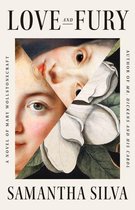 Boekomslag met twee portretten en magnoliabloemen, titel 'Love and Fury' van Samantha Silva.