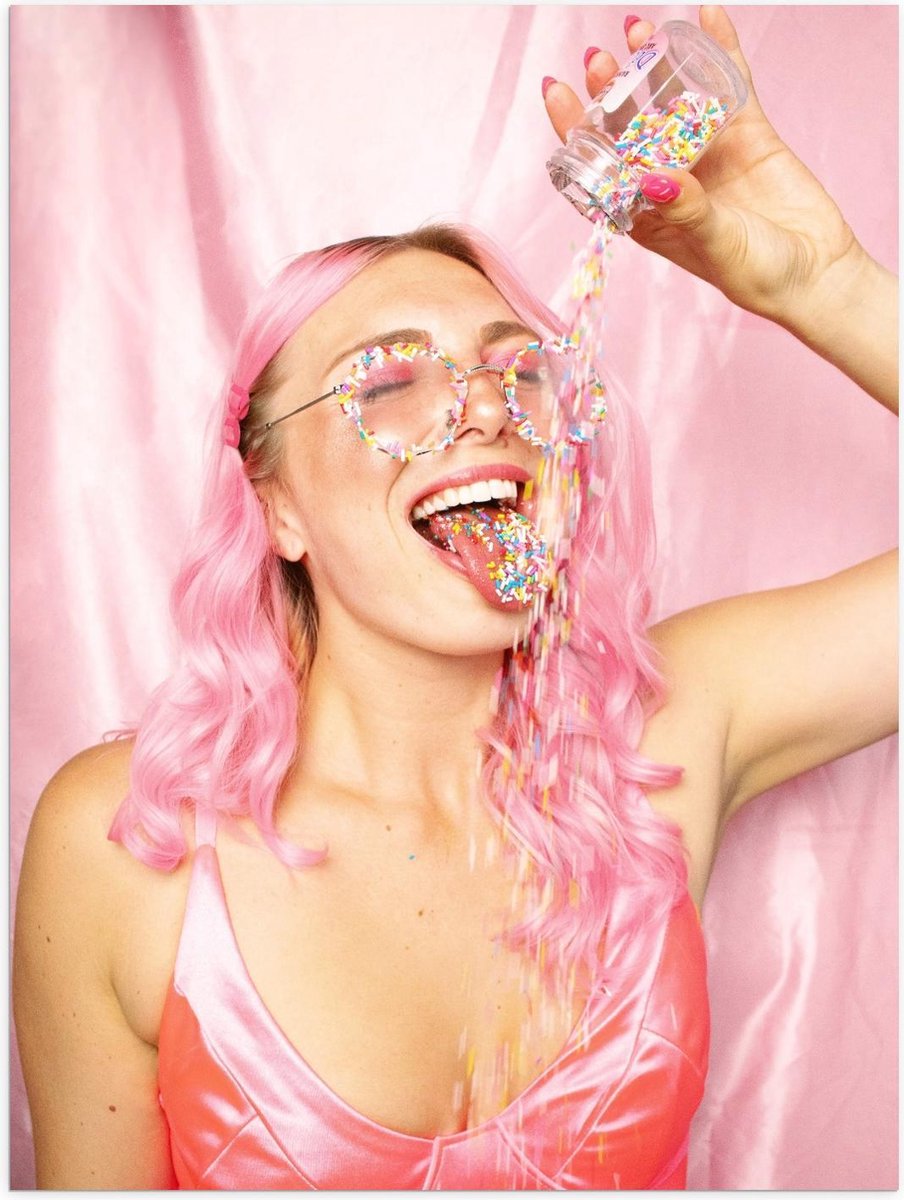 Poster – Sprinkles op Vrouw - 30x40cm Foto op Posterpapier