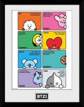 BT21 Compilation Framed collector print met kader 30 x 40cm