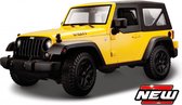 Maisto JEEP WRANGLER 2014 geel/zwart schaalmodel 1:18