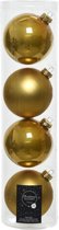 Kerstballen glas emaille-mat dia 10 cm mosterd