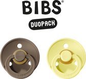 BIBS Fopspeen - Maat 2 (6-18 maanden) DUOPACK - Dark Oak & Sunshine - BIBS tutjes - BIBS sucettes