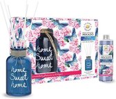 Sweet Home set geurende stokjes + lelietjes-van-dalen vaas 400ml