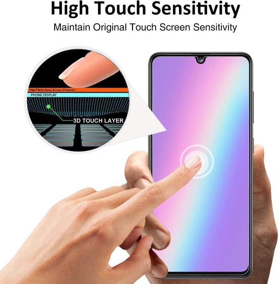 Vinger raakt telefoon display aan met 3D touch laag.