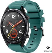 Siliconen Smartwatch bandje - Geschikt voor  Huawei Watch GT / GT 2 siliconen bandje - dennengroen - 42mm - Strap-it Horlogeband / Polsband / Armband