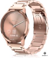 Stalen Smartwatch bandje - Geschikt voor  Garmin Vivomove 3s stalen band - 39mm - rosé goud - Strap-it Horlogeband / Polsband / Armband