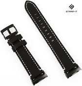Strap-it Leren horlogeband 20mm - universeel - zwart