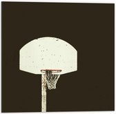 Dibond - Basketbalpaal - 50x50cm Foto op Aluminium (Wanddecoratie van metaal)
