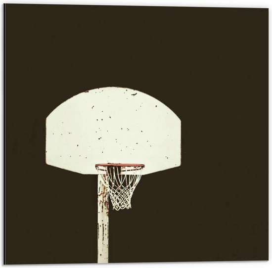 Dibond - Basketbalpaal - 50x50cm Foto op Aluminium (Wanddecoratie van metaal)