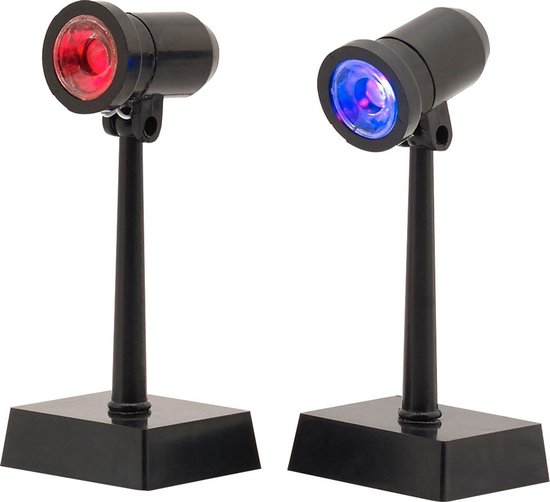 Luville - Spot light blauw & rood 2 pieces - Kersthuisjes & Kerstdorpen