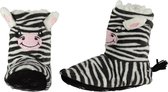 Hoge zwarte/witte zebra pantoffels/sloffen voor dames - Dierenprint zebras huissloffen voor vrouwen - Pantoffel laarzen/laarsjes 37-39