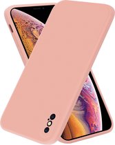 geschikt voor Apple iPhone X / Xs vierkante silicone case - roze