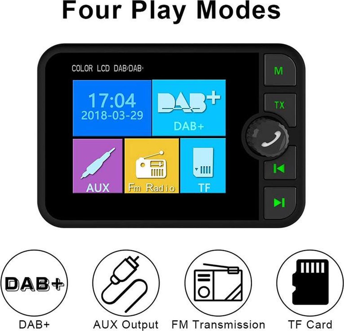 Wonder horizon stijfheid Auto DAB / DAB + radioadapter 2,4 "LCD Bluetooth FM-zender Handsfree bellen  Carkit... | bol.com