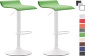 Clp Dyn V2 Set van 2 barkrukken - Kunstleer - Groen - Kleur onderstel : Wit