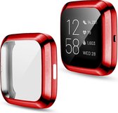 By Qubix - Fitbit Versa 2 Soft TPU case (volledig beschermd) - Rood