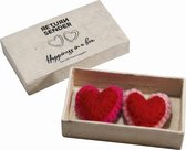 Return to Sender | Rode 'Happiness in a box' harten magneten - Cadeau verpakking