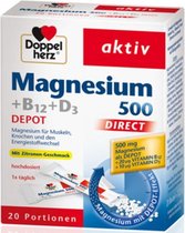 Doppelherz Magnesium 500 + B12+ D3 Depot Direct granulaat (20 stuks)