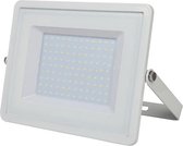 LED Bouwlamp 100 Watt - LED Schijnwerper - Viron Hisal - Helder/Koud Wit 6400K - Waterdicht IP65 - Mat Wit - Aluminium - SAMSUNG LEDs - BES LED