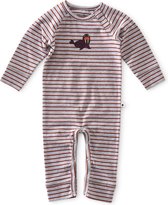 Little Label - babypakje - striped grey orange red - maat: 56 - bio-katoen