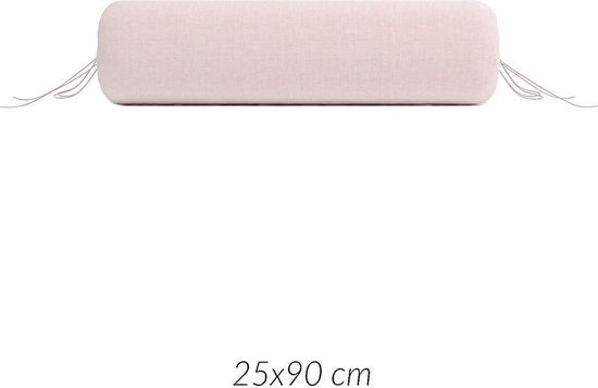 2x Luxe Linenlook Nekrolkussenslopen Roze | 25x90 | Fijn Geweven | Zacht En Ademend