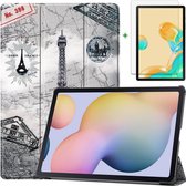 Samsung Galaxy Tab S7 Plus Hoes en Screenprotector - 12.4 inch - Tablet hoes en Screenprotector  - Eiffeltoren