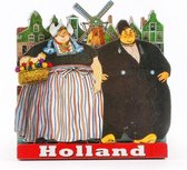 Magneet 2D MDF Dikke Man En Vrouw Holland - Souvenir
