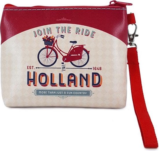 Portemonnee & Tasje - Holland, Join the ride - Souvenir - Fiets - Rood - Een Stuk