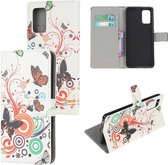 Samsung Galaxy S20 FE Portemonnee Hoesje met Vlinders Print