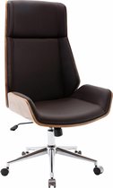 Chaise de bureau Clp Breda / Simili cuir - Noyer/marron