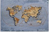 Schilderij - Wereldkaart, krant in de wereld