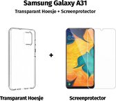 Samsung A31 Hoesje - Transparant + Screenprotector