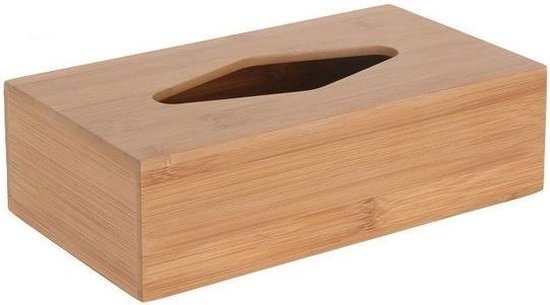 Blanco tissuebox/tissuedoos van bamboe hout 25 - vaderdag/moederdag cadeau... bol.com