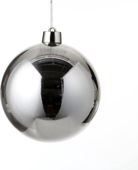 Smelten Zonder twijfel Kolonisten 1x Grote kunststof kerstbal zilver 25 cm - Groot formaat zilveren  kerstballen | bol.com