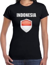 Indonesie landen t-shirt zwart dames - Indonesische landen shirt / kleding - EK / WK / Olympische spelen Indonesia outfit L