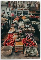 Forex - Marktkraam Groente/Fruit - 40x60cm Foto op Forex