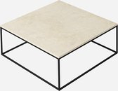 Marmeren Salontafel Vierkant - Carrara Wit - 80 x 80 cm  - Gepolijst