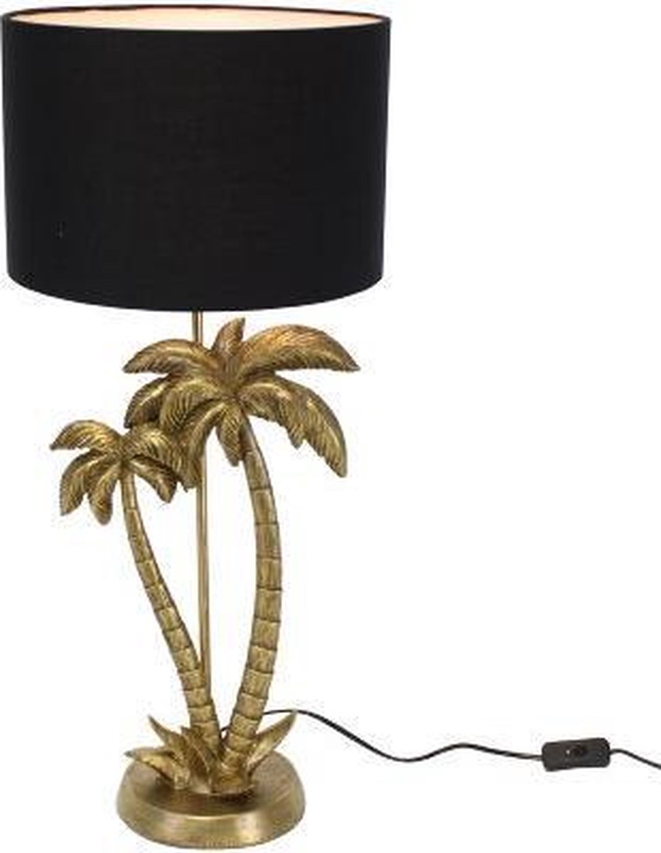 Tafellamp Palmbomen - messing goud zwart - H 69 cm | bol.com